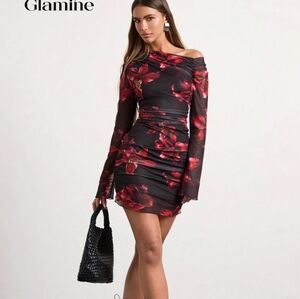 Shein Glamine Floral Off-Shoulder Dress size small -4 NEW